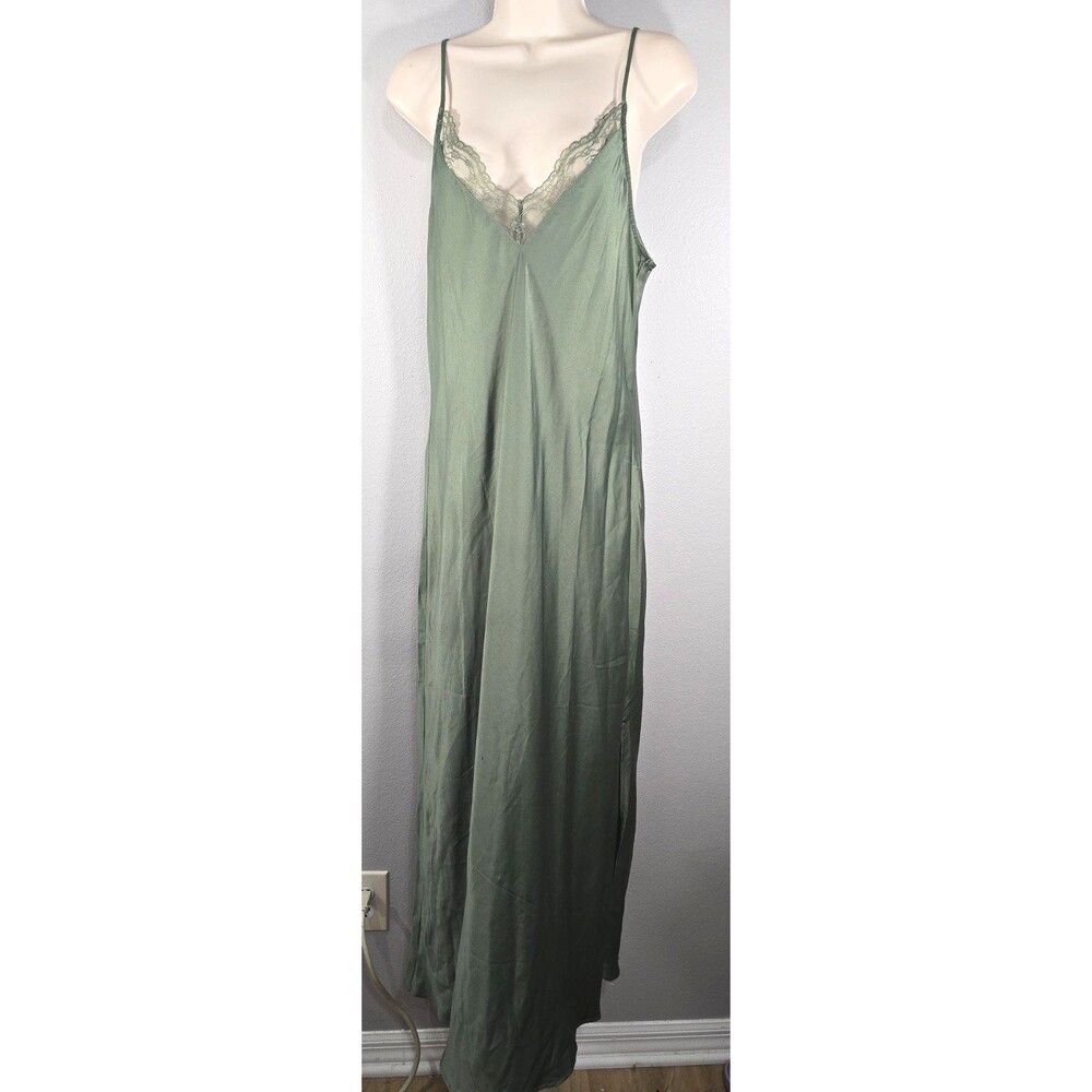 American Eagle AE x The Ziegler Sisters Lace Midi Slip Dress Green XL BZ
